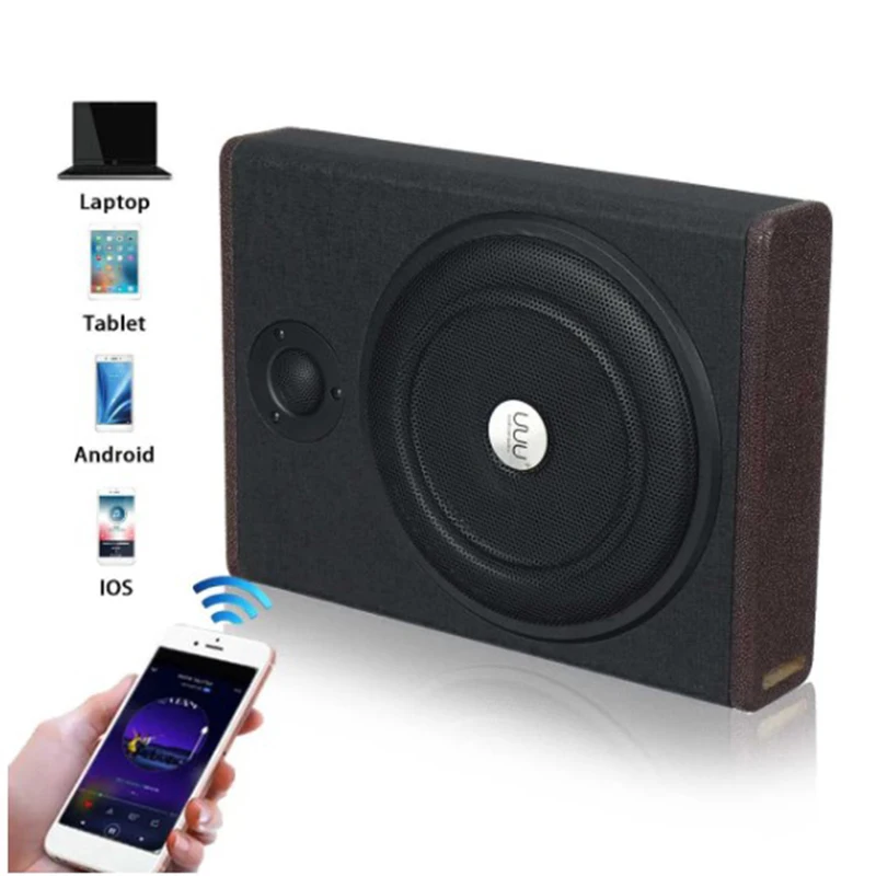 8 inches 600W Car Stereo Subwoofer Active Under Seat Hifi Digital Audio Power Amplifier AV Car Auto Amplifier Speakers Audio
