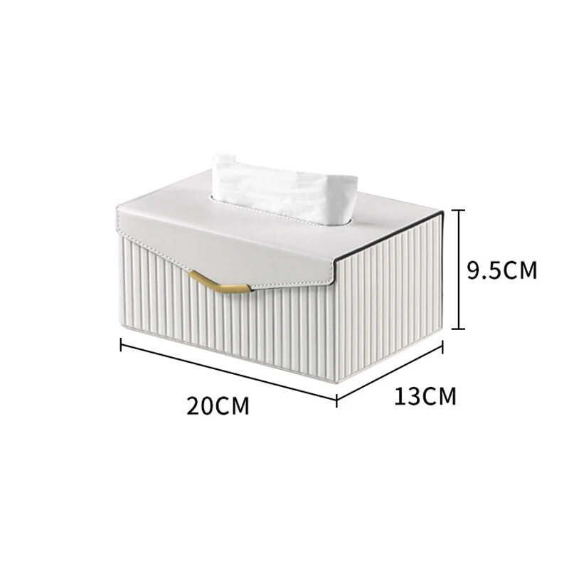 High-Quality Luxury Leather Tissue Box Lid-Flap Magnetic Tissue Holder Artistic Square Paper Storage Rack Napkin Case Home Decor 6