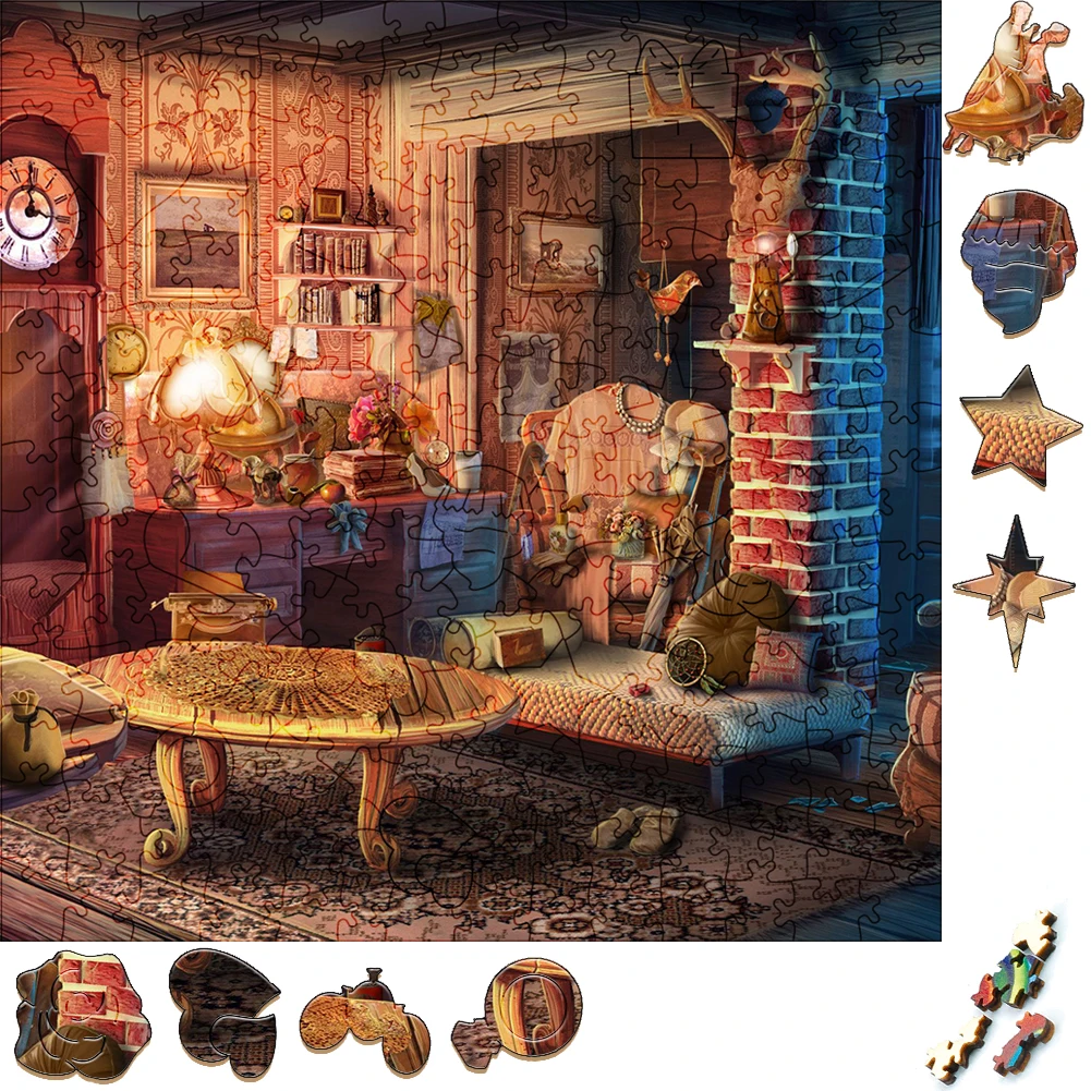 Beautiful Wooden Puzzles Bedroom For Girls Wood Jigsaw Puzzle Craft Irregular Family Interactive Puzzle Gift for Kids Education suzanne valadon the blue room 1923 jigsaw puzzle custom wood christmas toys toddler toys puzzle