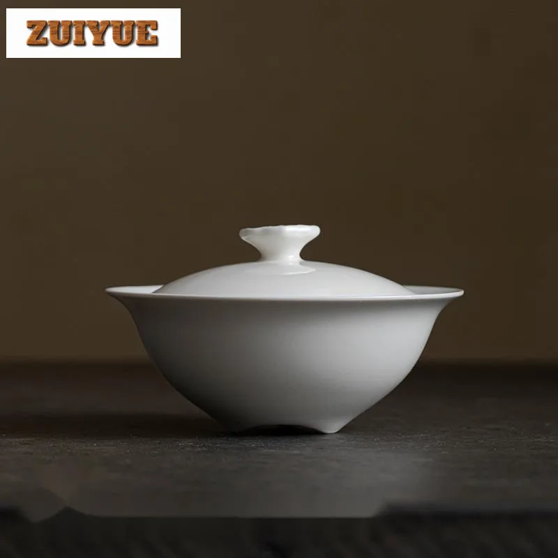 Tea set Japanese Style Plant Ash Handmade Cover Bowl Household Kung Fu Set Ancient Tea Tureen Tea Maker Gaiwan for Decoration 125ml