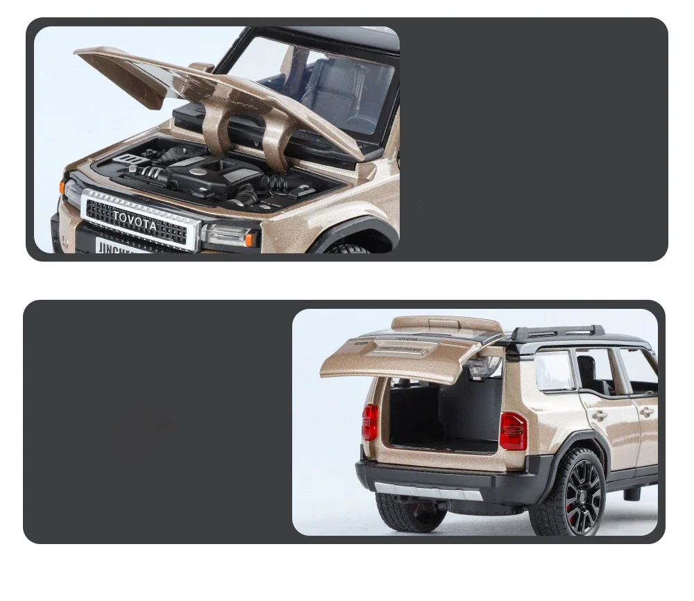 1:32 Toyota Land Cruiser Prado Suv Alloy Die Cast Toy Car Model Sound And Light Children'S Toy Collectibles