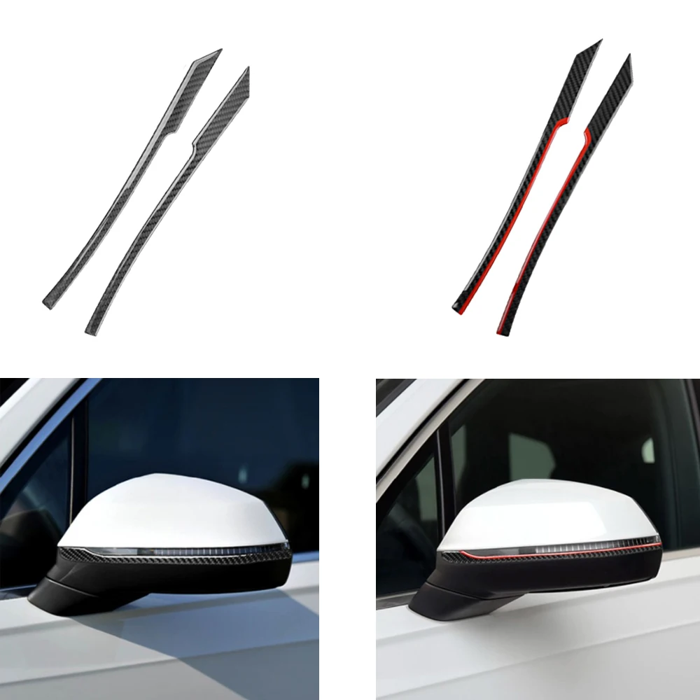 

For Audi Q5 Q7 SQ7 4M 2016 2017 2018 2019 Carbon Fiber Stickers Rear Rearview Mirror Anti-rub Strips Exterior Car Accessories
