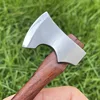 Mini Play Collection Gift Axe Stainless Steel Sharp Outdoor Camping Survival Axe Sandalwood Handle Fixed Blade Knife With Holder 4