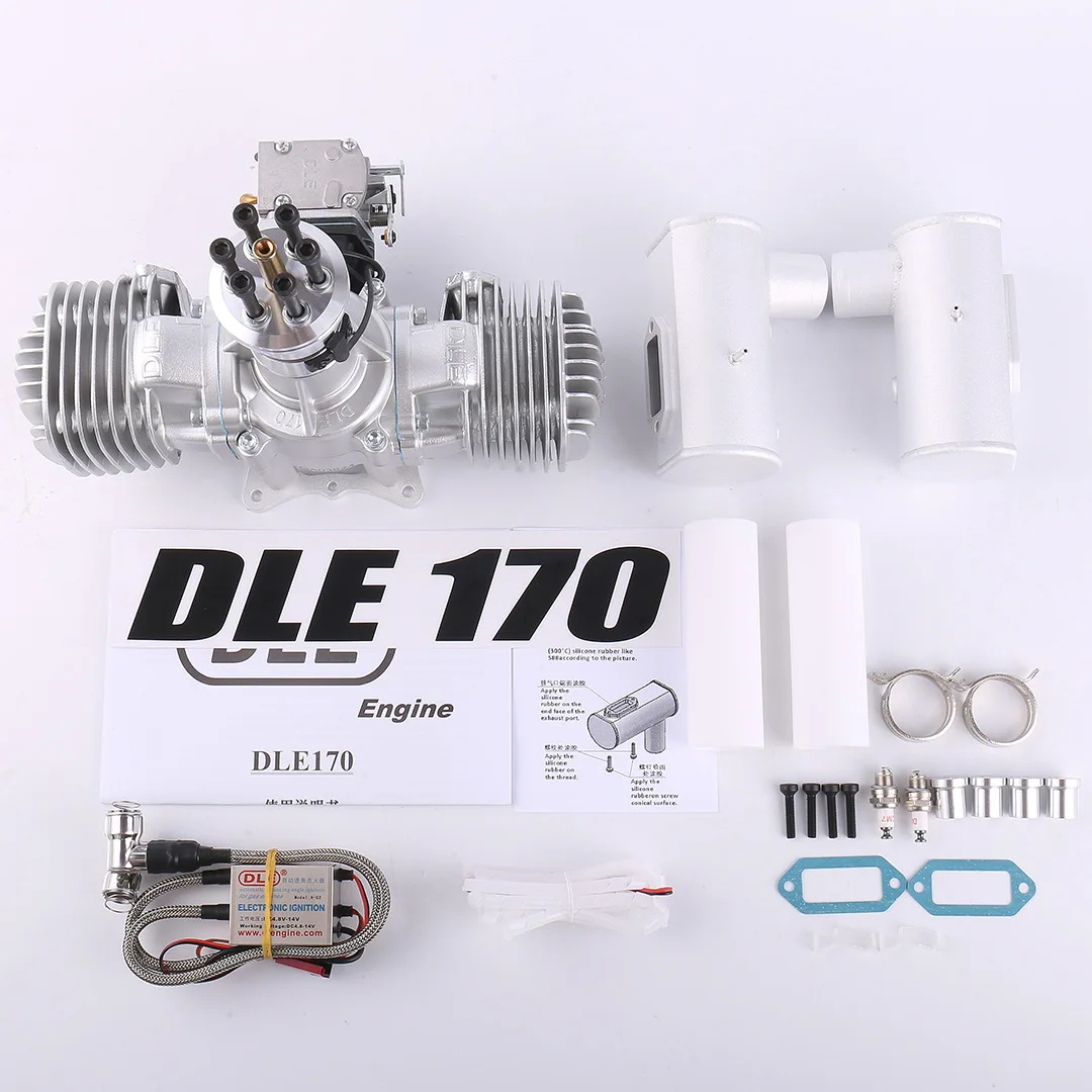 

DLE170 Model Gasoline Engine Two-Cylinder Two-Stroke Side Exhaust Natural Air Cooled Hand Start 170CC Displacement