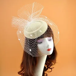 Elevate your look with the Elegant Retro Black Veil Woolen Top Hat Headband. Perfect for special occasions, this refined headpiece blends vintage charm with contemporary elegance. (Beige)