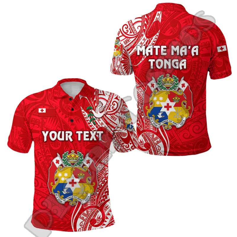 

Custom Name Polynesian Tonga Liahona Hight School Tattoo 3DPrint Streetwear Summer Harajuku Casual Polo Shirts Short Sleeves A2