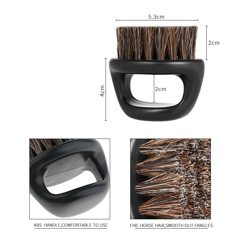 1 Pcs Ring Design Horse Bristle Men Shaving Brush Plastic Portable Barber Beard Brushes Salon Face Cleaning Razor Brush