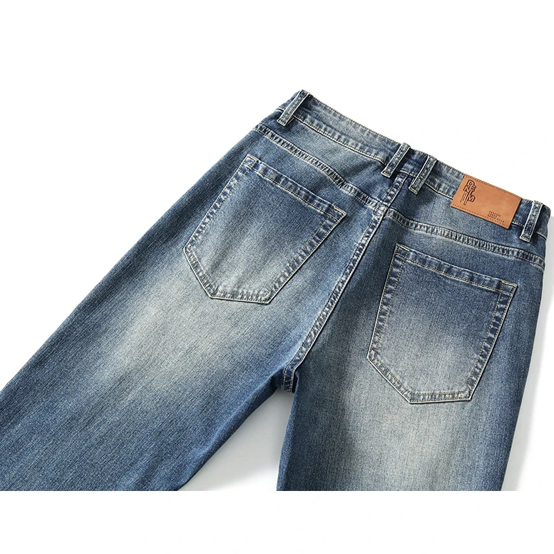 KSTUN Hiphop Jeans Men Ripped Denim Pants Stretch Slim Straight Men's Jeans Distressed Hollow Out Moto&Biker Streetwear