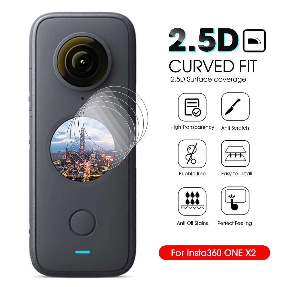 Tempered Glass Film For Insta360 One X2 Screen Protector Panoramic Camera Protective Film For Insta360 Onex2 Camera Accessories