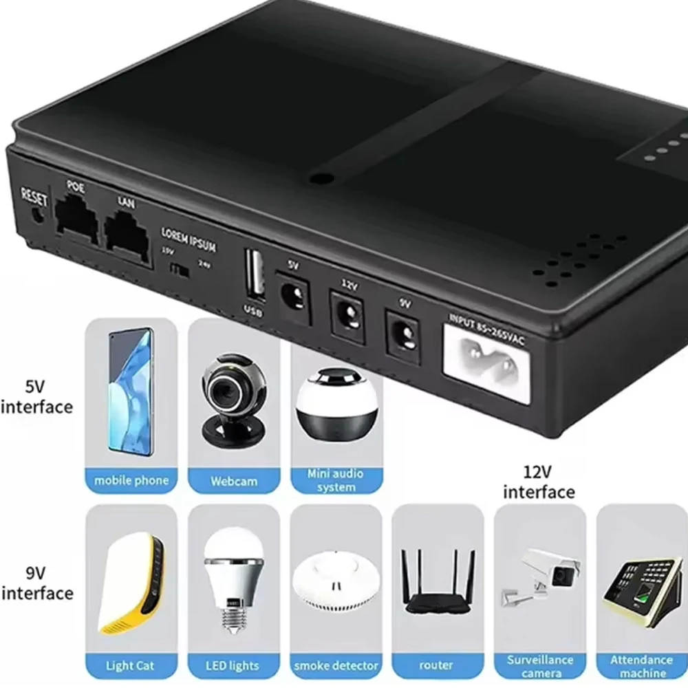 10400Mah Uninterruptible Power Supply for Router 5V9V12V Optical Cat Monitor