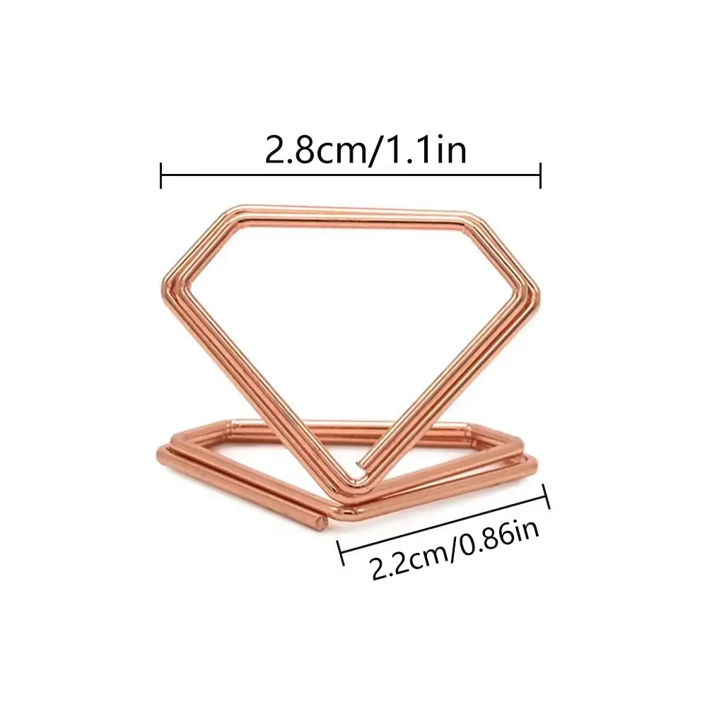 Diamond Shape Metal Memo Holder Table Placecard Holder Photo Clip Card Display Stand Wedding Table Number Stands 10pcs