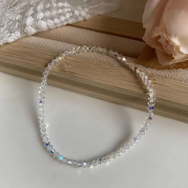 Mulit-cut Glass Crystal Irregular Beaded Choker Necklace for Women Transparent Vintage Korean Collarbone Collar Neck Jewelry - Image 6