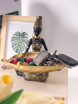 African Girl Decorative Storage Sculpture 3