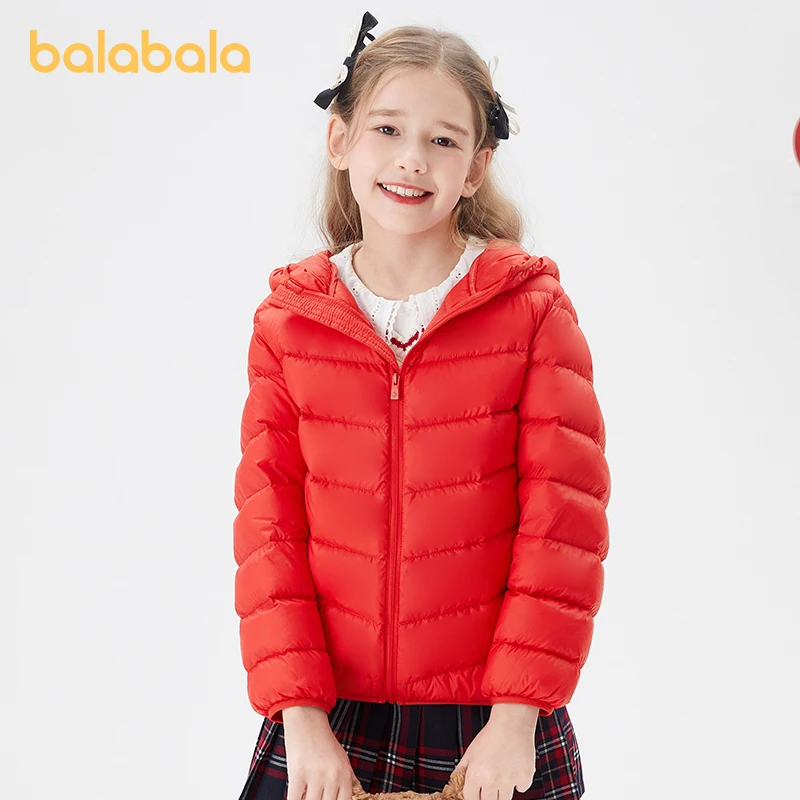 Balabala 남녀공용 오프 시즌 다운 재킷, 2023, 겨울 상의, 부모-자녀 쿨
