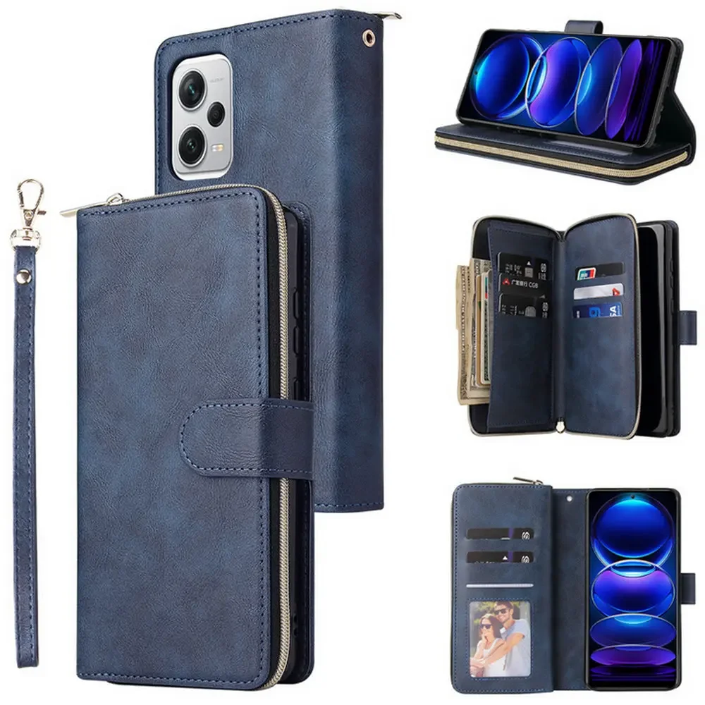 Zipper Wallet Leather Phone Case - Premium Cover with Card Slots