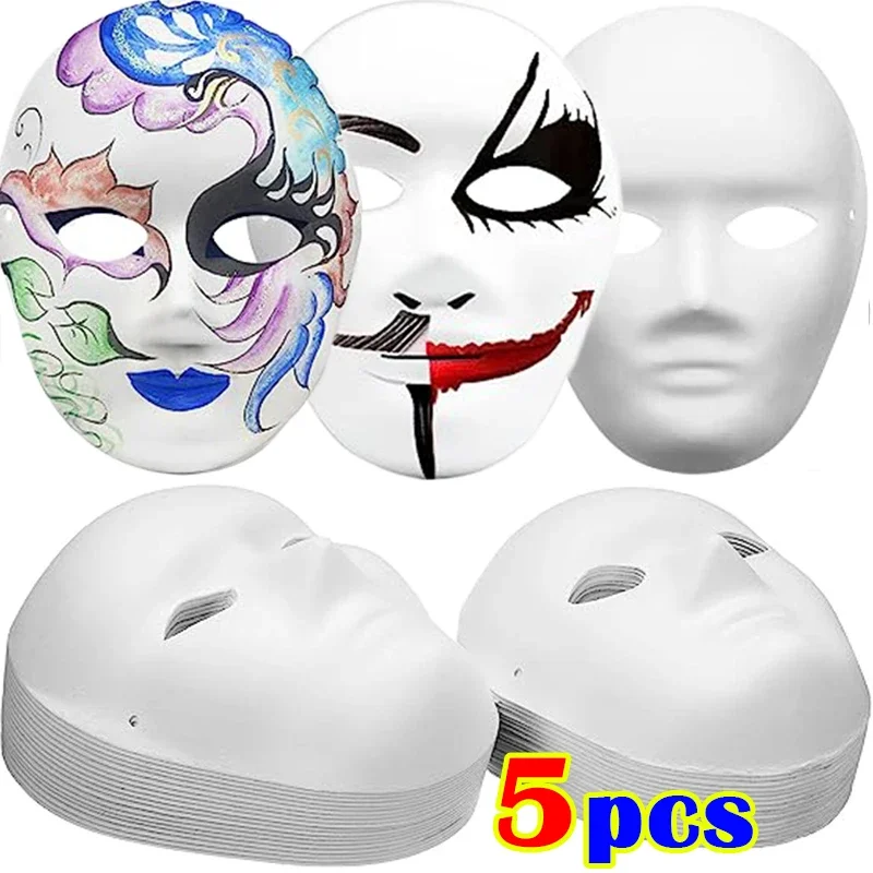 Scary White Blank Face Mask Halloween DIY Masquerade Full Face Mask Dancer  Hip-hop Mask Male Costume Mask Face Masks - AliExpress