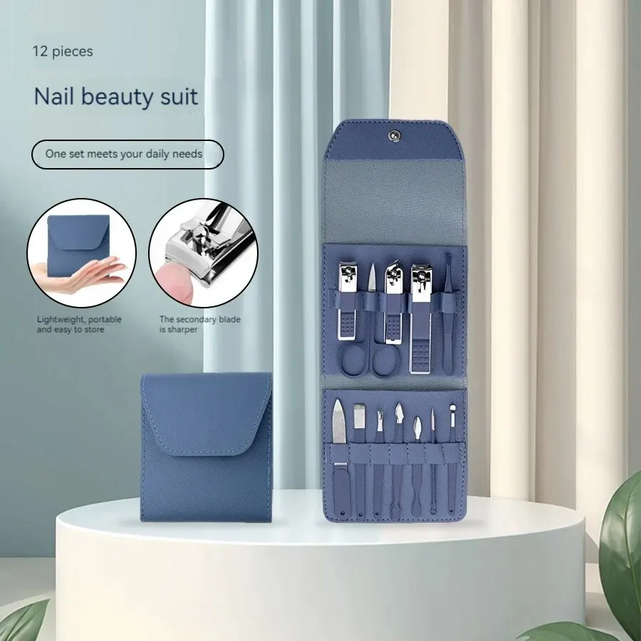 Folding Bag Nail Clipper Set 12 Piece Manicure Tools Set Stainless Steel Nail Clipper Pedicure nail clipper set nail clipper nail care kit nail clippers manicure pedicure kit manicure set manicure sets manicure nail clipper set nail clippers kit