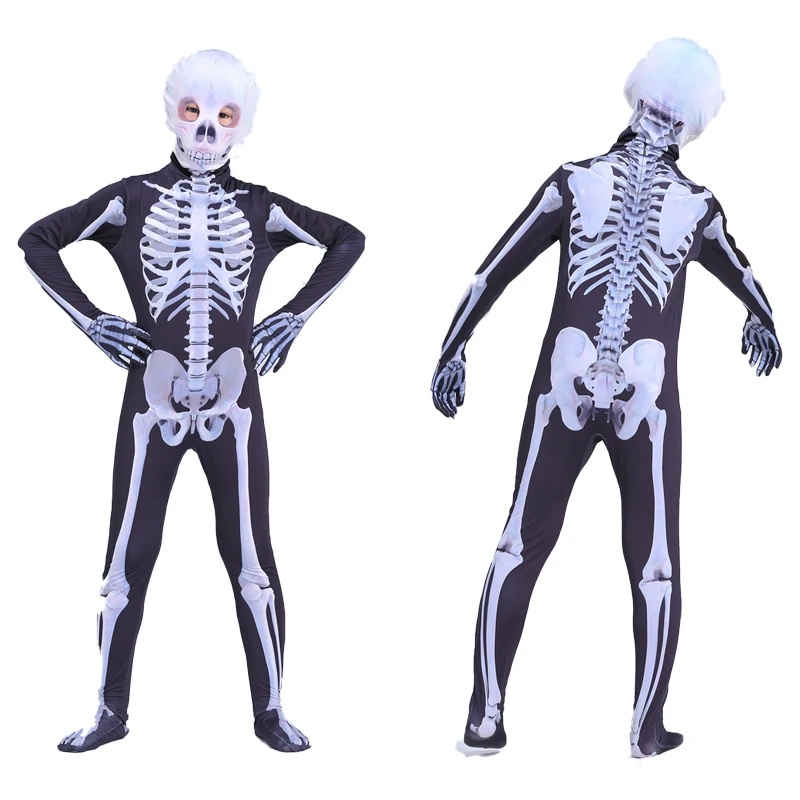 

Family Parent-Child Matching Horror Scary Ghost Halloween Party Jumpsuit Costume Cosplay Dead Pool Dress Up Skeleton Costumes