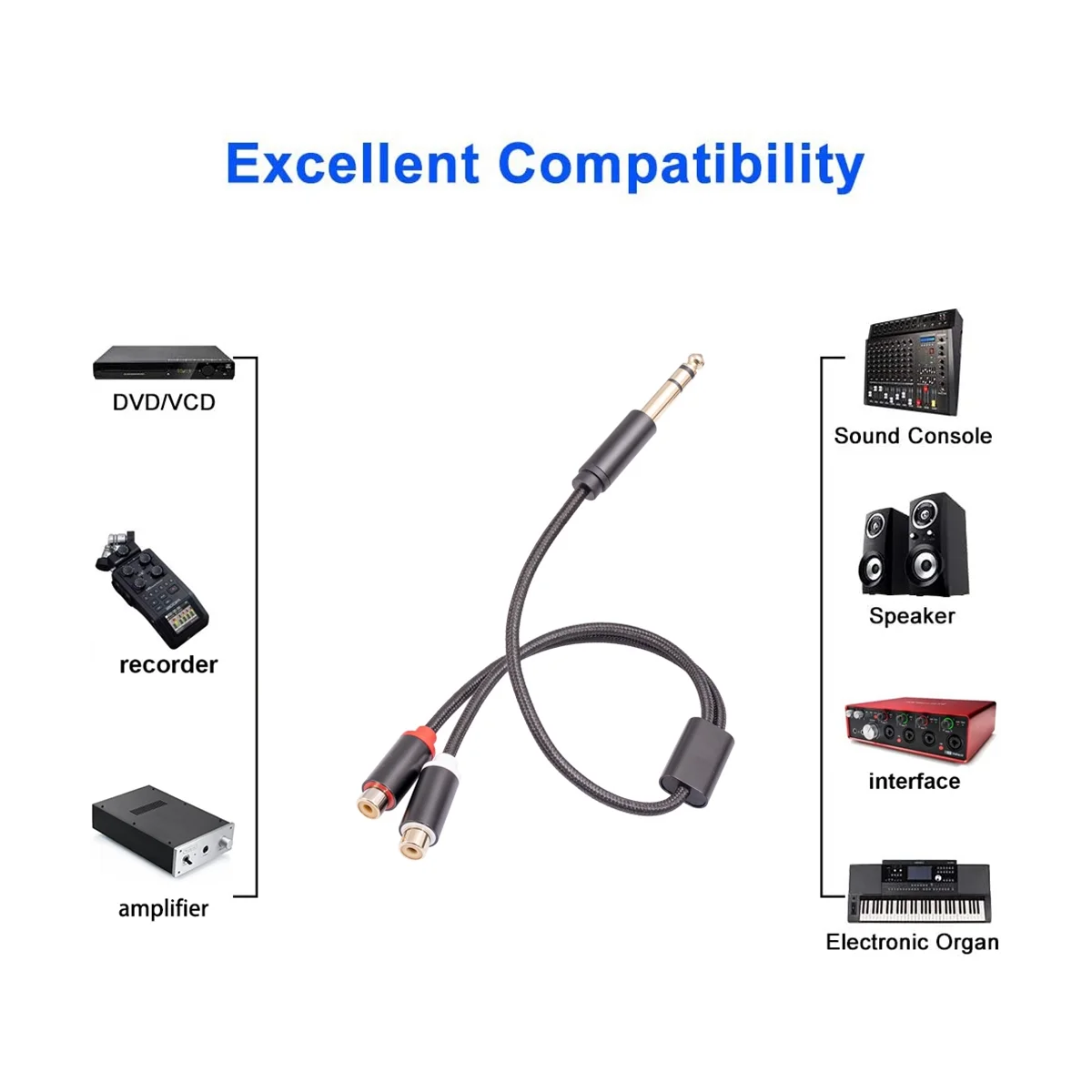 - RCA ͽ    ̺, RCA -1/4 ġ ø ̺, 6.35mm-RCA ̺, 6.35mm