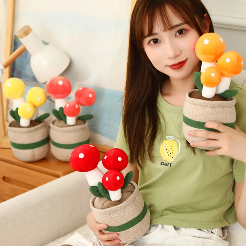 미니 버섯 분재 장 식물, 사실적인 인공 화분에 심은 버섯 장식품, 가정용 책상 테이블 조경 장식