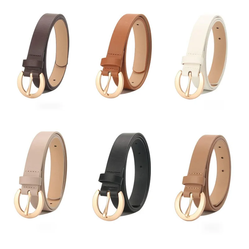 ladies designer belts Ins Ladies Fashion Simple Rose Gold Buckle Belt Decorative Suit With Jeans All-Match Women's Pin Buckle Accessories Waistband gold belt