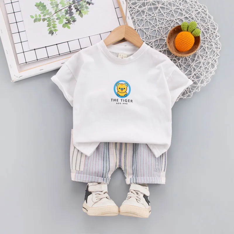 

Summer Baby Boy Cotton Out Clothes Kids cartoon O-Neck T Shirt sport Shorts 2Pcs/sets Infant Children Fashion Toddler Tracksuits