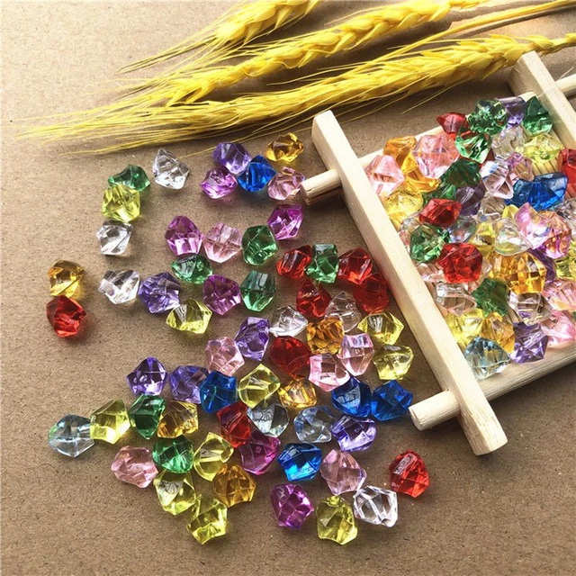 150 Finti Cristalli Acrilici A Forma Di Diamante, Pietre Scintillanti, In Plastica, Per Vasi, Decorazione (azzurro - copertina