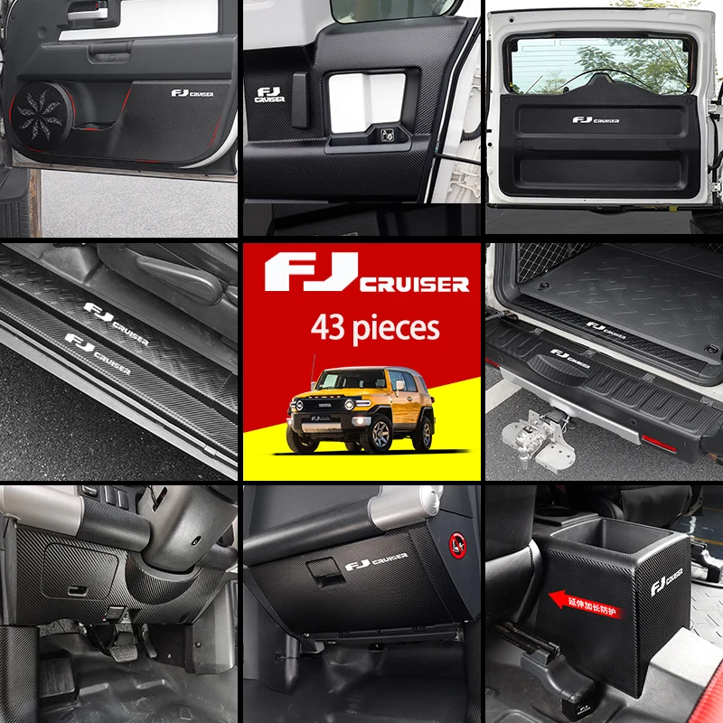 Pad Protettivo Completo Per Auto Per Toyota Fj Cruiser Trunk Door Bracciolo Box Welcome Pedal Sticker Accessori Per La Modifica D'Interni