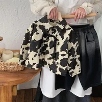 Boys spring contrast color short Coat children turn-down collar loose casual Cardigan jacket