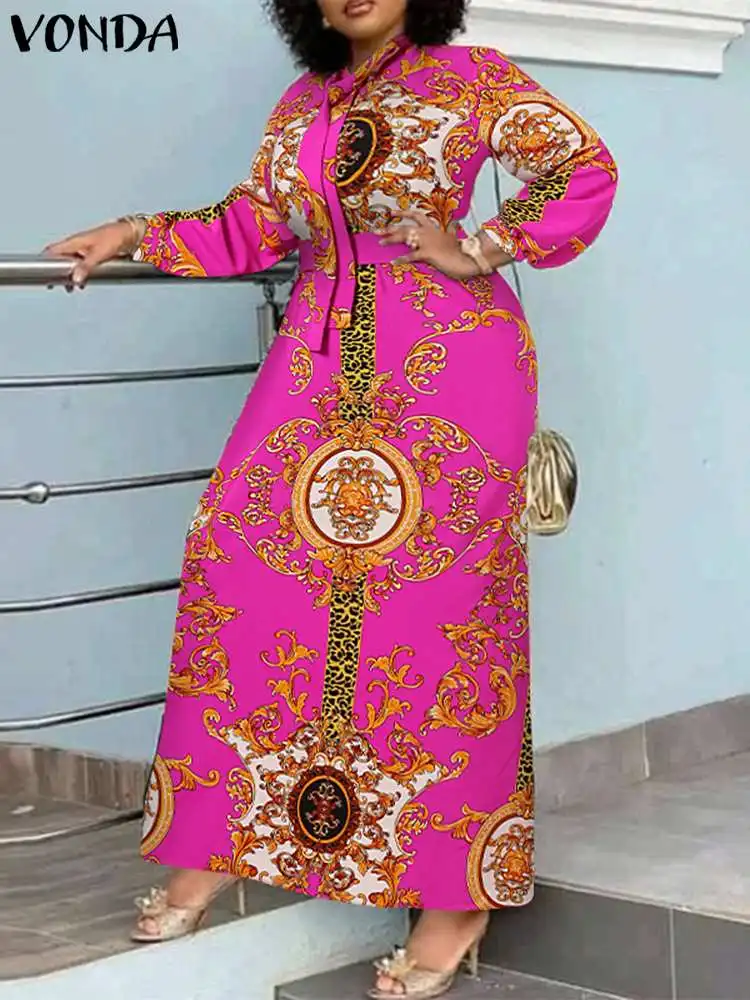 Robe femmes bohème imprimé fête Robe d'été à manches longues – Image 2