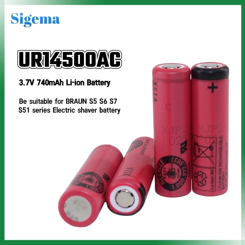 Nuovo Originale Ur14500Ac Per Braun S5 S6 S7 S51 Series Batteria Per Rasoio Elettrico 3.7V 740Mah Batteria Agli Ioni Di Litio