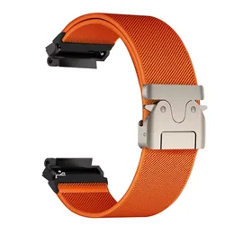 Elastic Nylon Strap for Smartwatch - Durable Sports Watch Band (Orange)