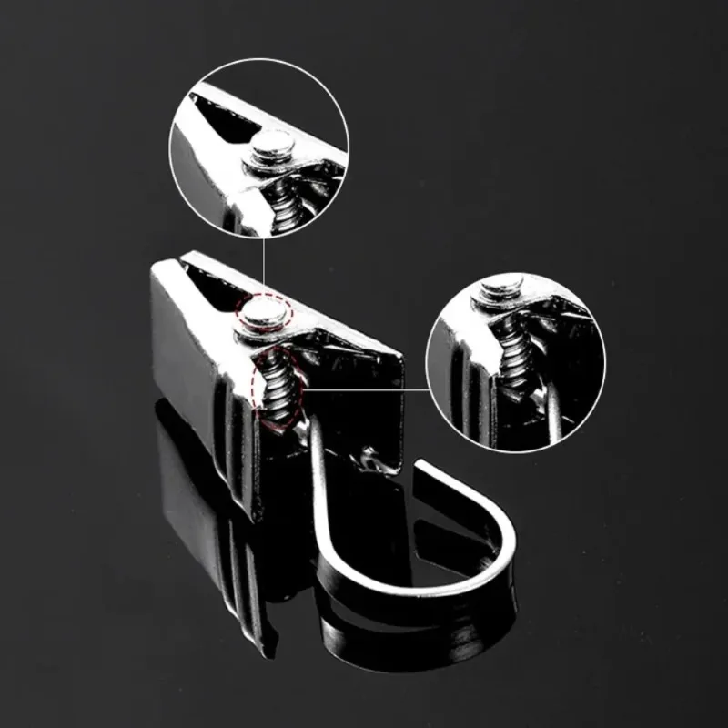 20-PCS  Stainless Steel Curtain Hook Clips, Heavy  Duty  Drapery  Hooks for  Living  Room Bedroom  Window  Decor  (Silver)