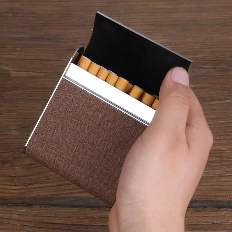 CHANCHAN Fashion Stainless Steel Cigarette Case Box for Man Business Cigarette Pouch Smoking Accessories 5