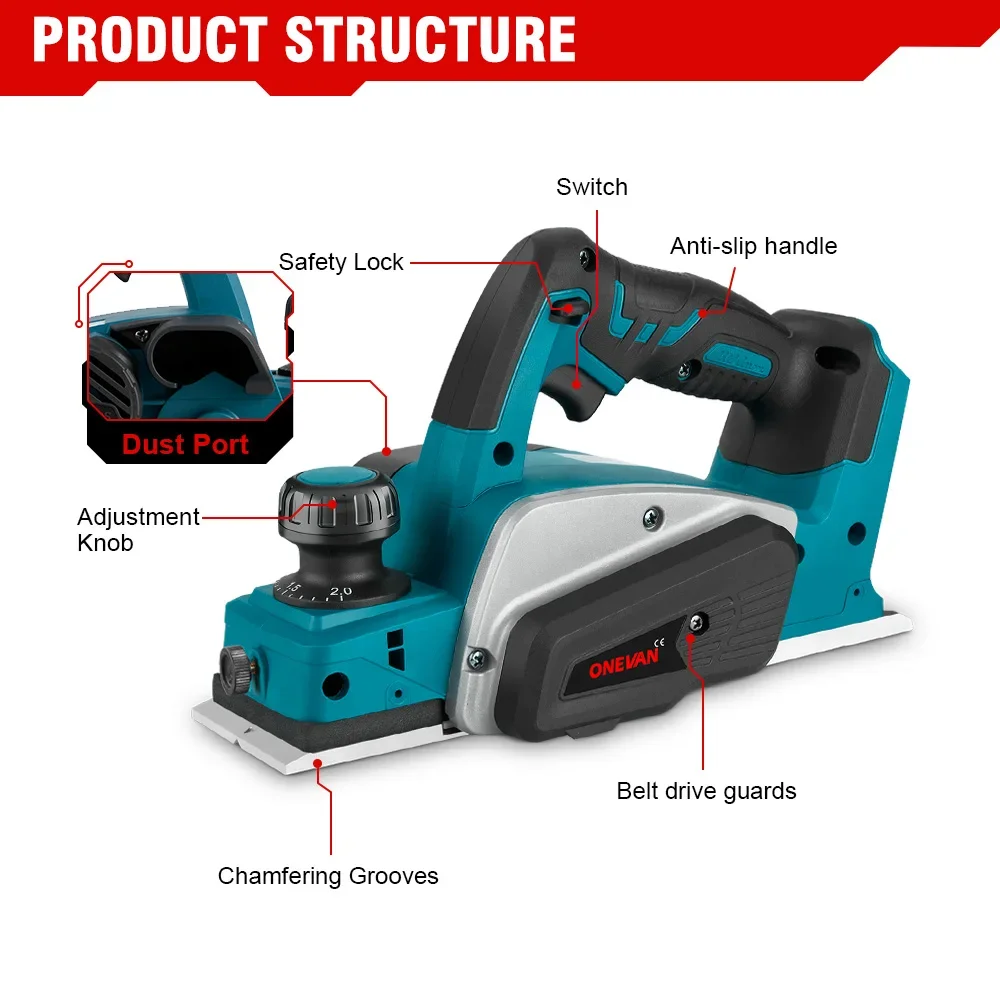 Brushless Electric Planer Electric Router Trimmer Rechargeable Woodworking Power Tool 30000RPM For Makita 18V Battery