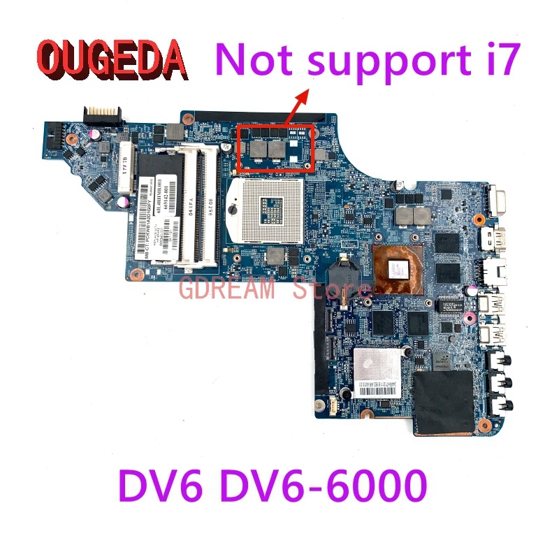 OUGEDA 665343-001 для HP Pavilion DV6 DV6-6000 материнская плата ноутбука HD6770M 1 ГБ GPU HM65 DDR3 полностью