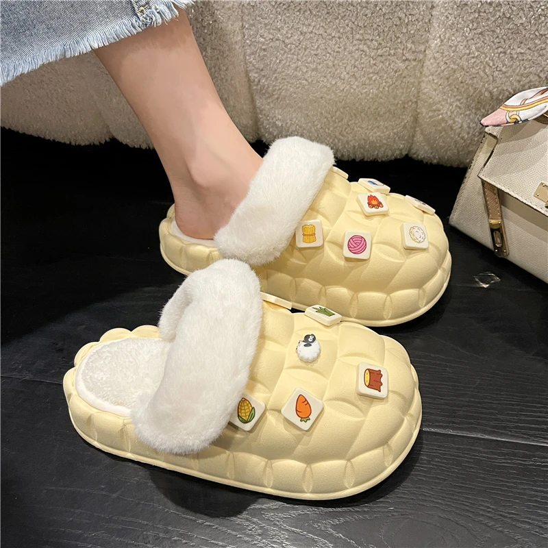 

Шлепанцы женские зимние меховые, сланцы, роскошная обувь для девушек, плюшевые шлепанцы, римская базовая обувь, 2022
