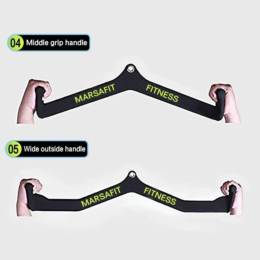 GOPLUS Barres De Tirage Pour Machine à Câbles Avec Poignées Ergonomiques, Forme De T Et V GOPLUS Barres De Tirage Pour Machine à Câbles Avec Poignées Ergonomiques, Forme De T Et V