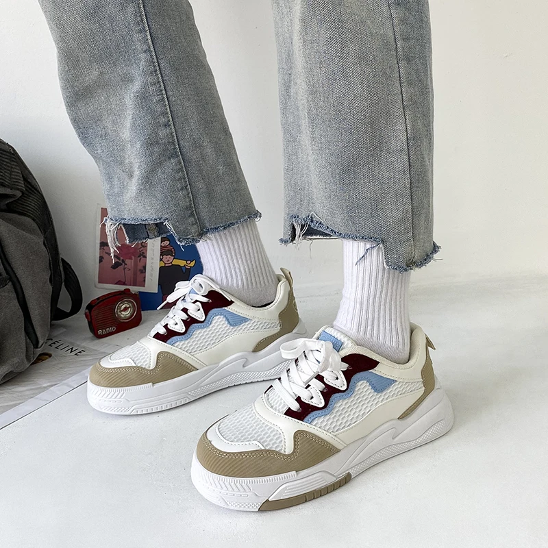 New Fashion White Vulcanized Sneakers Women Shoes for Women Shoes Spring Soft Sole Flats Platform Shoes