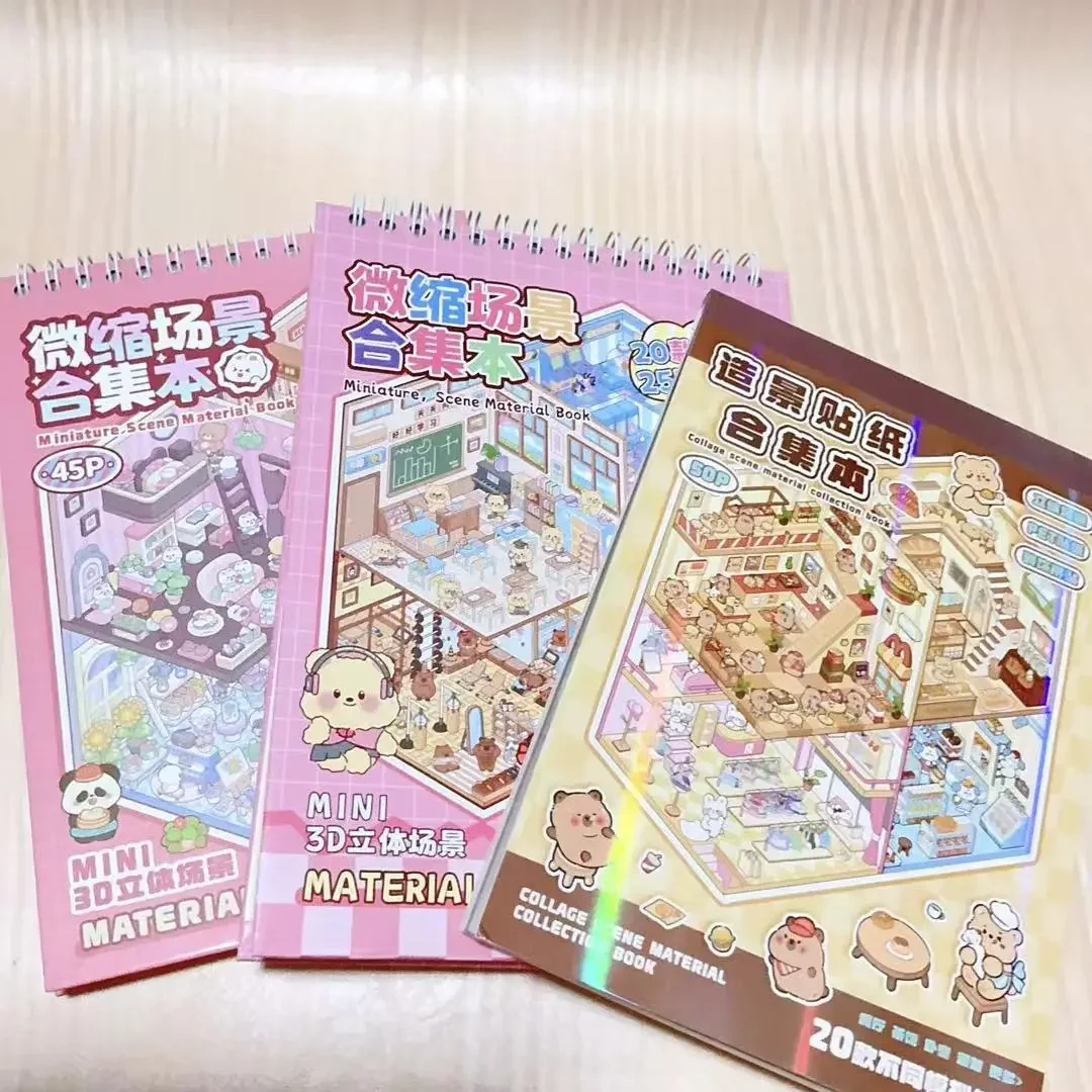 3D Landscape Sticker Collection Book Album Cartoon Scene Toy Game Festival Birthday Gift for Kid Girl Child