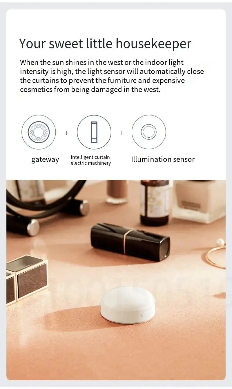 Sensor de Brilho Aqara Zigbee 3.0 Casa Inteligente Detector de Luz Controle App por Aqara Home Homekit Automação t1 - Image 4
