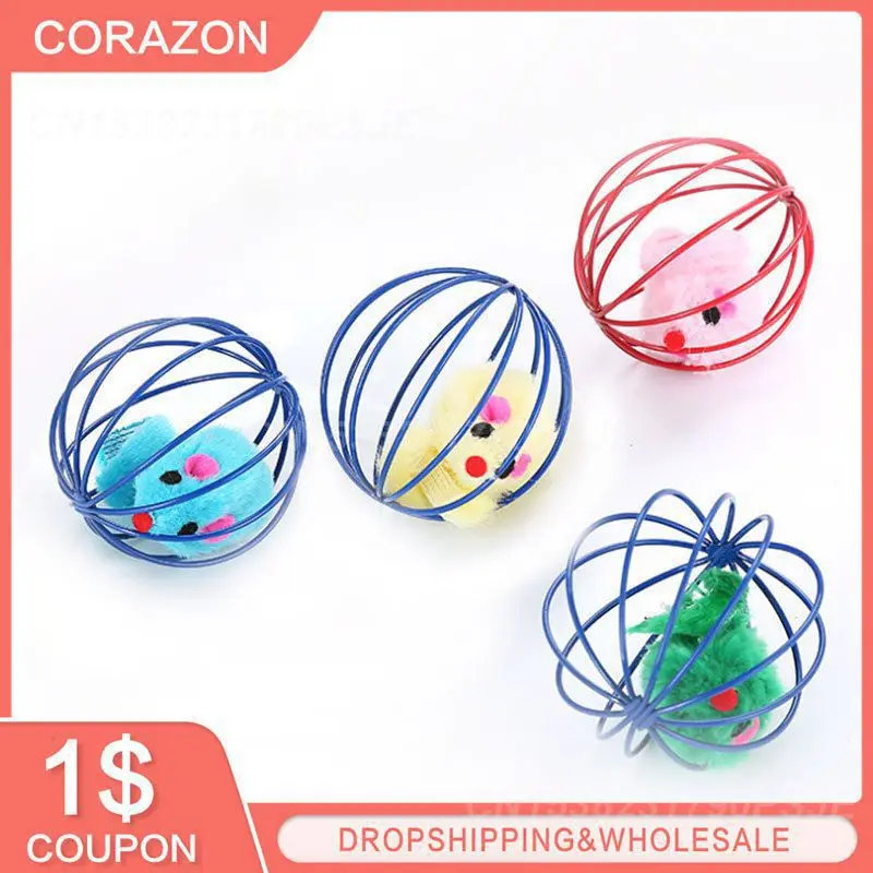

Colorful Stimulating Artificial Enhance Cat's Hunting Skills Interactive Best-selling Hot Item Cat Toys Cage Toys Bell Mouse Fun