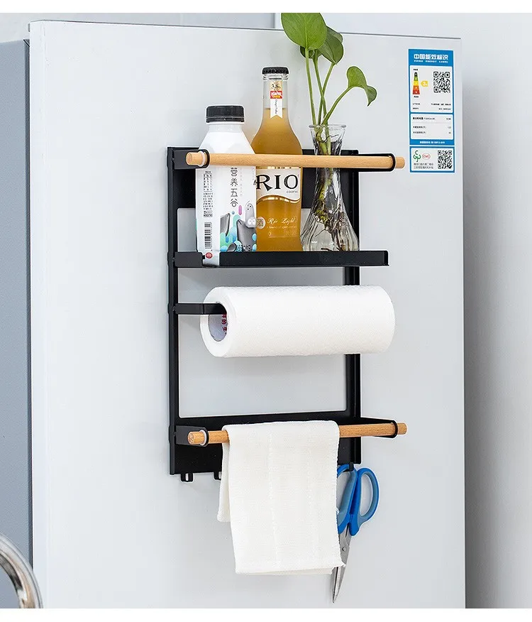 Towel Dispenser Magnetic Kitchen Towel Rack Magnet Fridge Shelf