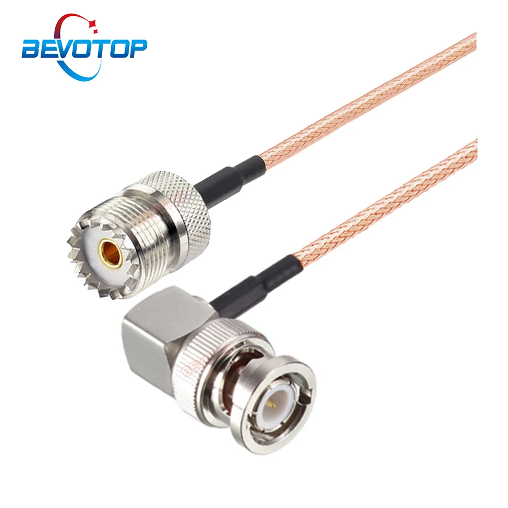 So239 Uhf Femmina Jack A Bnc Maschio Ad Angolo Retto Spina Rg316 Jumper Pigtai 50 Ohm Cavo Antenna Per Radio Cb Ham Radio Radio Scanner
