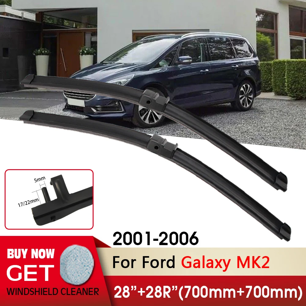 

Car Wiper RHD&LHD Front Wiper Blades 28"+28R" For Ford Galaxy MK2 2001-2006 Fit Side Pin Arm Windshield Windscreen Front Window