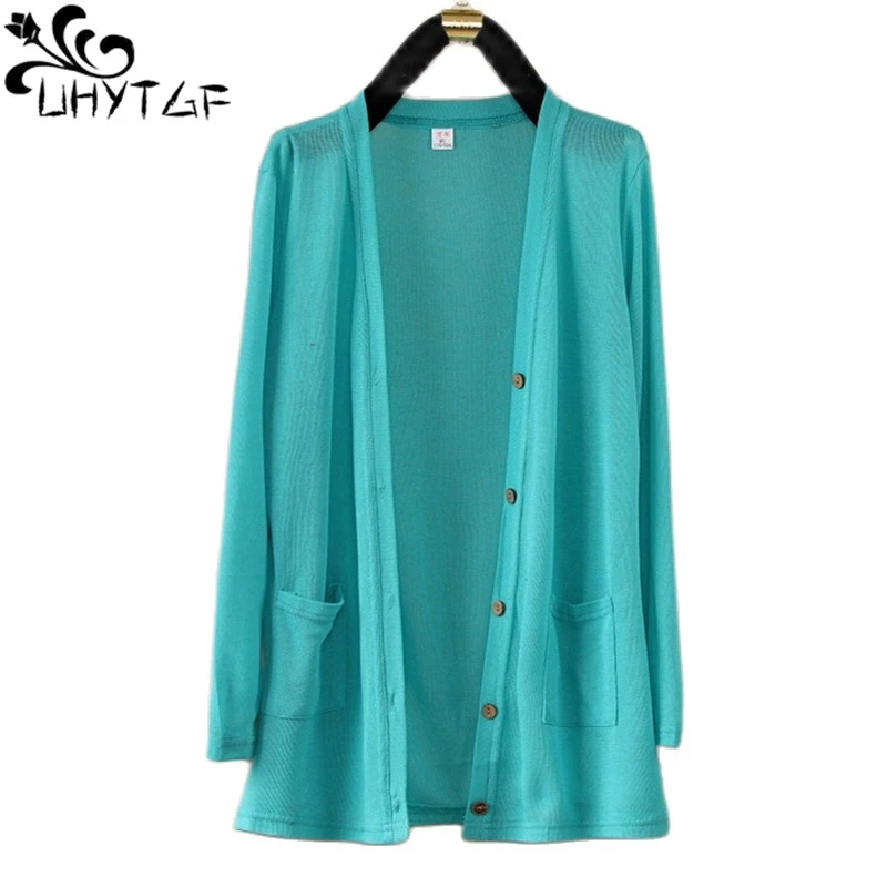 UHYTGF Fashion Women Coat 2022 New Knitted Shawl Cardigan Female Spring