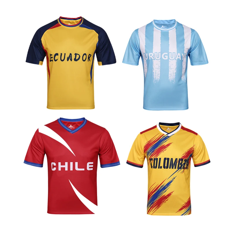 Soccer jersey American Cup 100% Polyester Soccer Jersey Colombia Chile Ecuador Uruguay Football shirt Soccer Wear