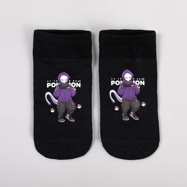 Pokemon cartoon printed women's socks anime figure cute Pikachu Squirtle Bulbasaur socks kids socks girls direct sales 31