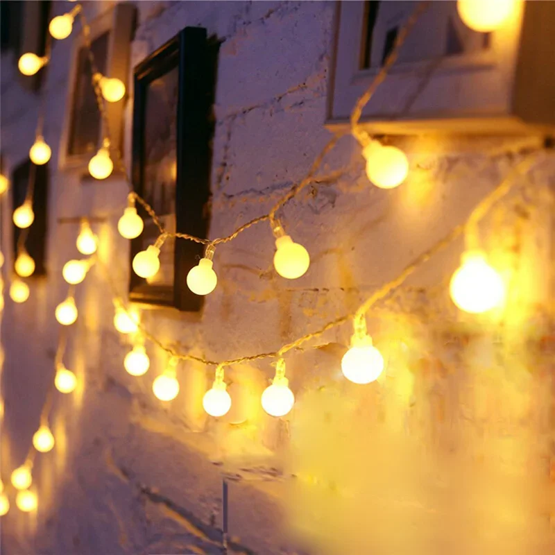 

10M 80 LED Small White Ball Festival Garland Light Christmas Elf Light String Holiday Wedding Christmas Party Home Decoration