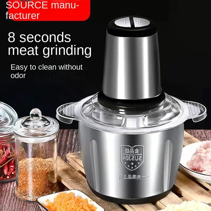 220V Electric Meat Grinder Machine  Kitchen Aid Mincer Stainless Steel Slicer Food Processor Spice Pepper Garlic Crusher Chopper 110v 220v 2l 3l meat mincer vegetable mincer kitchen stirring mincer domestic homeuse meat grinder us eu